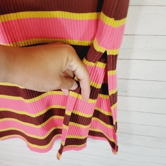 AERIE RIBBED STRIPED PULL ON MIDI SKIRT, SZ MEDIUM - Picture 8 of 9